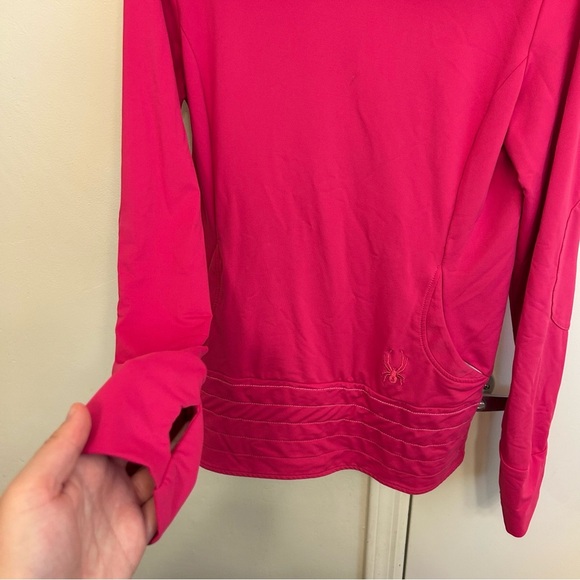 Spyder Pink Women's Fuchsia Quarter-Zip Sweatshirt Activewear Top Women Size 10 - Picture 3 of 12